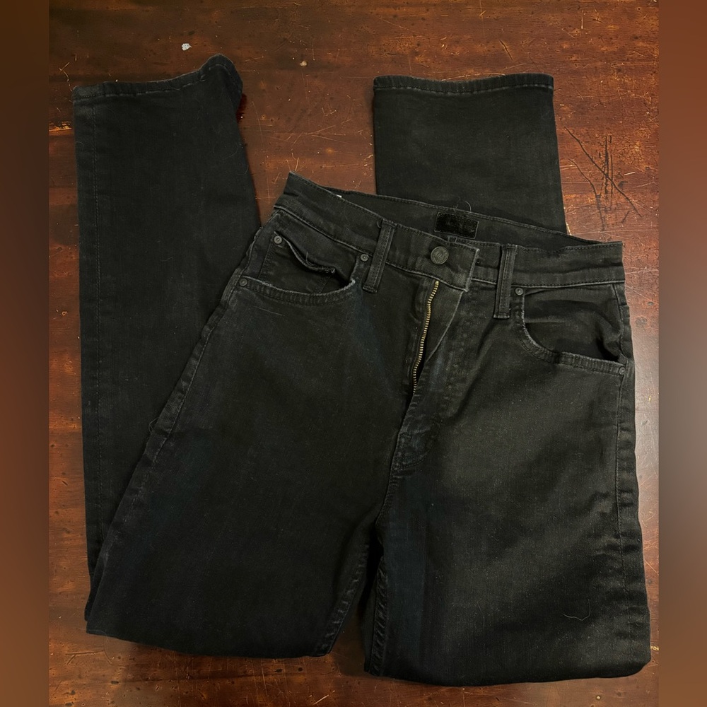 Mother wide leg black jeans